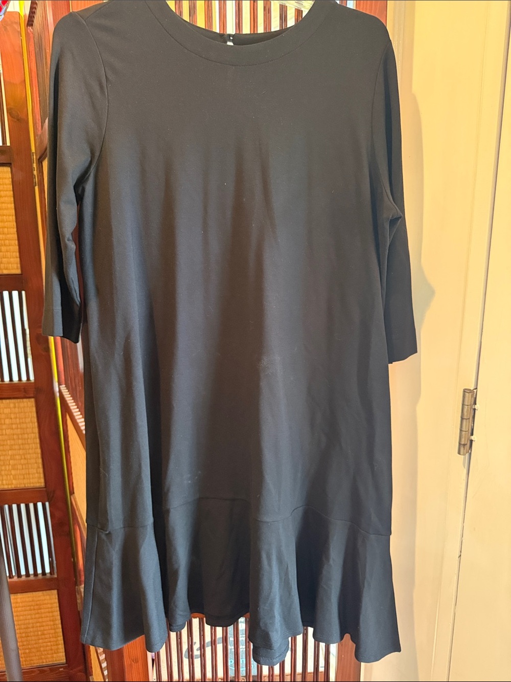 J.Jill Black Ruffle-Hem Dress